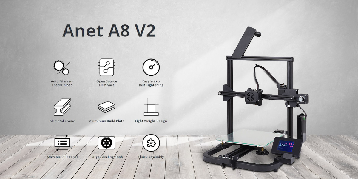 پرینتر سه بعدی مدل A8 ورژن 2 آنت / Anet 3D printer A8V2
